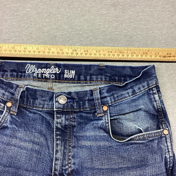 Wrangler Other - Wrangler Retro Men's Slim Boot Jeans 36x36 Light Wash Cowboy Western